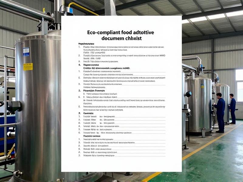 Eco-compliant food additive documentation checklist