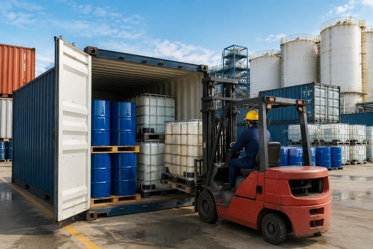 Mixed-container logistics for chemical shipments