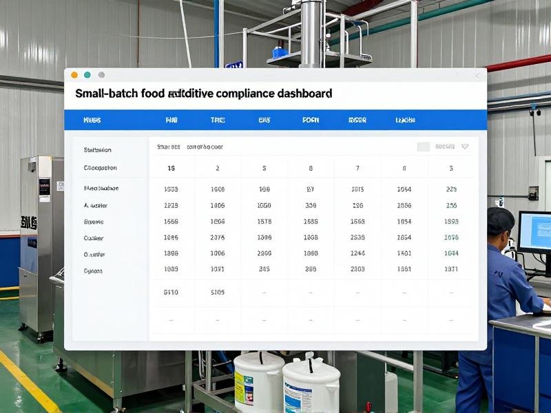 Small-batch food additive compliance dashboard