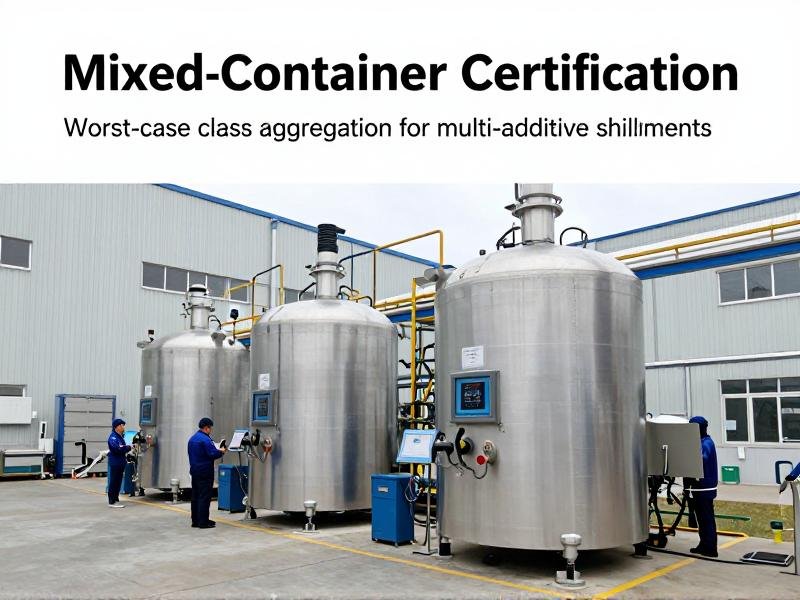 Worst-case class aggregation for multi-additive shipments Mixed-container certification
